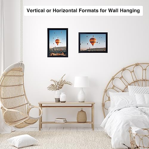 JCJMY 8.5x11 inch Picture Frame Black for Certificate Poster and Photo, Horizontal and Vertical Formats for Wall Hanging o...