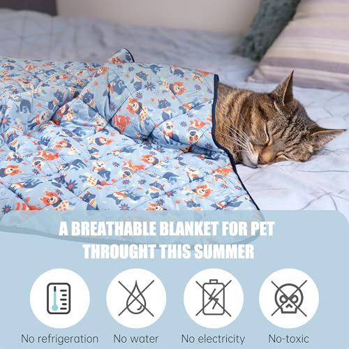Tuiskusa Premium Cooling Blanket for Dogs Pet Cooling Pads Washable Pet Cool Mat for Cats Hot Weather Puppy Lightweight Th...