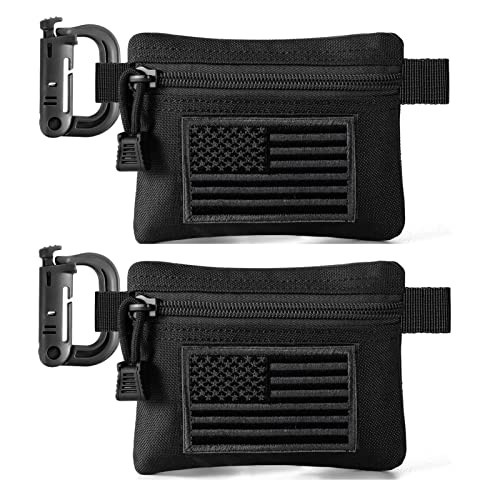 FRTKK 2 Pack Tactical Compact EDC Pouches Military Molle Utility Pouch Accessories Organizer Pouch Coin Purse Keychain Poc...