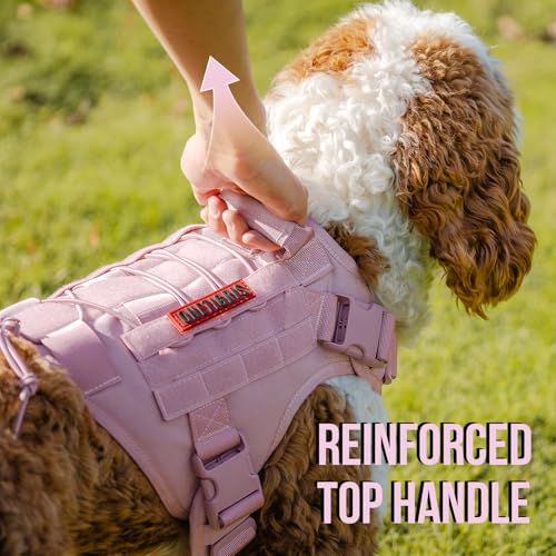 OneTigris Tactical Dog Harness Vest,No-Pull Service Dog Vest with Hook & Loop Panels,Adjustable Dog Vest Harness for Walki...