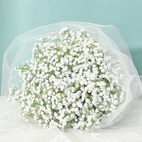 MARTINE MALL Babys Breath Artificial Flowers, 30 PCS White Baby Breath Flowers Artificial Bulk, Fake Baby Breath Gypsophil...