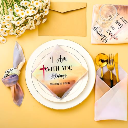 SmoothNovelty Christian Men Handkerchief Bulk Bible Verse Gift Church Religious Inspirational Quote for Him Father Day Gift