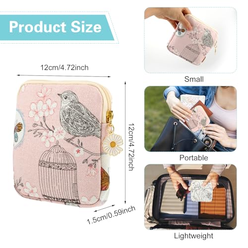 Amabro Sanitary Napkin Storage Bag, 2PCS Period Bags Cute Sanitary Pad Storage Pouch Tampon Pantyliners Menstrual Purse Da...
