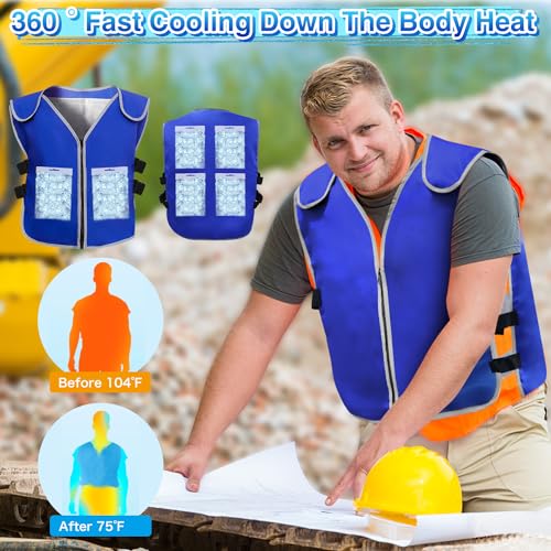 Cooling Vest With 20pcs Ice Packs for Men Women - Cold Vest Adjustable Cool Jacket for Working Outdoor