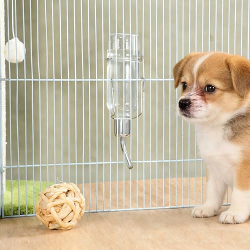 Baluue Dog Water Dispenser No-Drip Pet Water Bottle for Cage Crate 180ml /6Oz Hanging Small Bottle for Cage Crate Raised a...