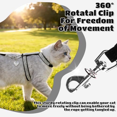 EXPAWLORER Cat Harness and Leash Set - Escape Proof Adjustable Cat Harness, H-shped Comfortable Soft Lightweight Kitten Ha...