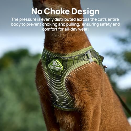 Cat Harness and Leash Set, Step-in Escape Proof Adjustable Vest Harness for Small Medium Large Cats, Lightweight Soft Brea...