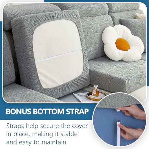 hyha Individual Couch Cushion Covers, Stretch Magic Sofa Seat Cushion Covers Washable, Dog Couch Sofa Slipcover for Pets, ...