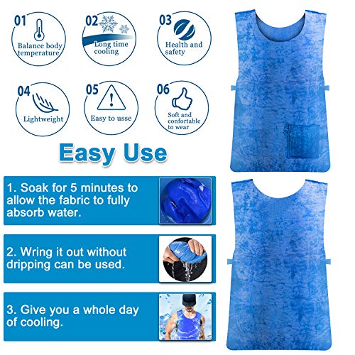 HUOFU Ice Cooling Vest for Men Women - Water Evaporative Cool Shirt for MS Patient Outdoor Sport Working Hot Summer Weathe...