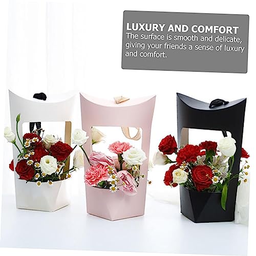 HEALLILY 5pcs Minimalist Flower Wrap Bags for Decorative Presents Sturdy Floral Packaging Boxes for Home Office and Specia...