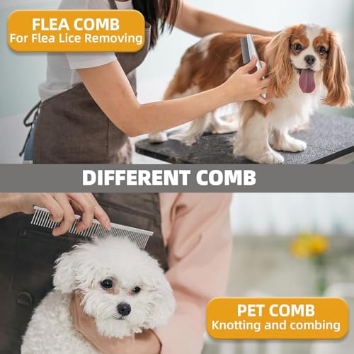 KUEIOX Dog Brush for Shedding,9 PCS in One Pet Slicker Hair Brush Kit with Pet Nail Clipper and File - Dog Cat Grooming De...