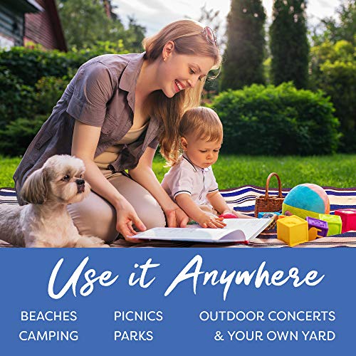 scuddles Extra Large Picnic Blanket – 60" x 60" Waterproof Outdoor Mat with Soft Dual-Layer Comfort, Foldable Travel Rug f...