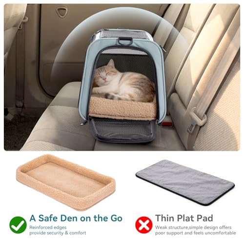 PETSFIT Soft-Sided Cat Carrier with Patented Safety Buckles, Lockable Zippers & Safety Tether,Escape-Resistant Travel Pet ...