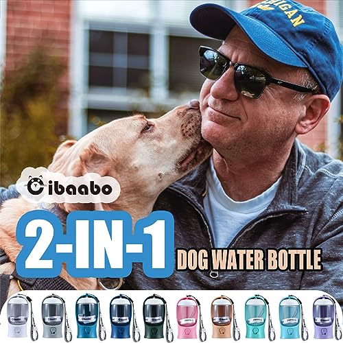 Cibaabo Dog Water Bottle with Food Container, Travel Puppy Water Bowl, Portable Pet Dispenser, Dog Stuff Accessories Item...