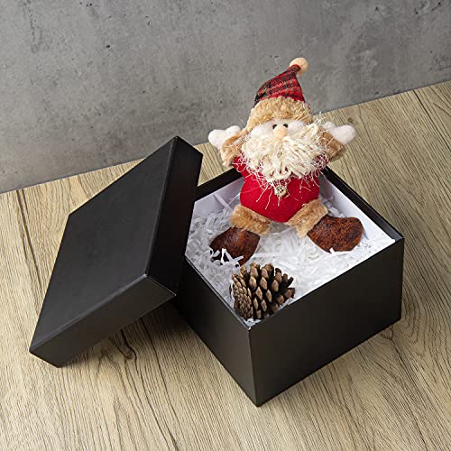 Oairse Small Gift Boxes with Lids Nesting Black Gift Boxes for Presents Set of 4 Present Boxes for Flower Arrangements Pap...