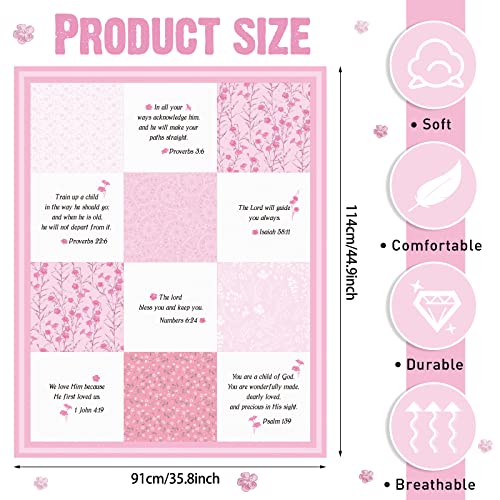 Oudain Christian Baby Blankets with Bible Verses Scripture Flowers Paisley Baby Receiving Baptism Blanket Christian Christ...
