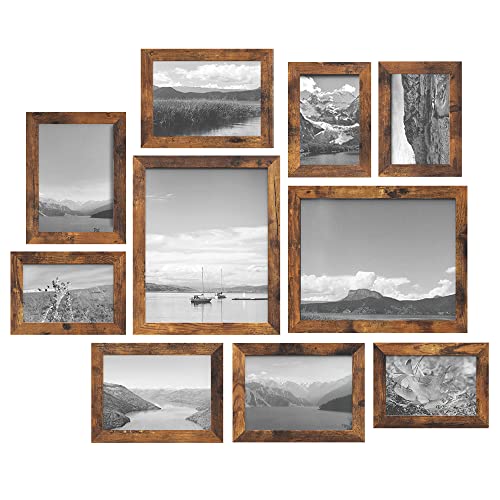 SONGMICS Picture Frames, Collage Picture Frames Set of 10, Two 8x10, Four 5x7, Four 4x6, Photo Frame for Wall Gallery Deco...