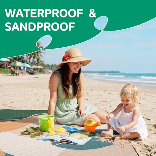 RYCHIC Waterproof Picnic Blanket Outdoor Camping Beach Mat Extra Large Foldable Car Essential Roadtrip Gadget Rv Accessori...