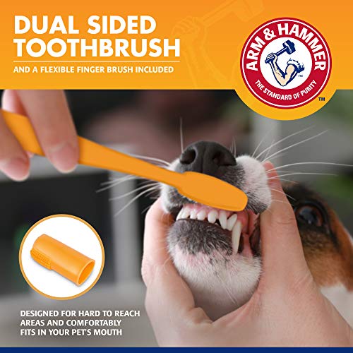 Arm & Hammer for Pets Tartar Control Dog Dental Kit, Enzymatic Toothpaste with Toothbrush and Fingerbrush, Baking Soda For...