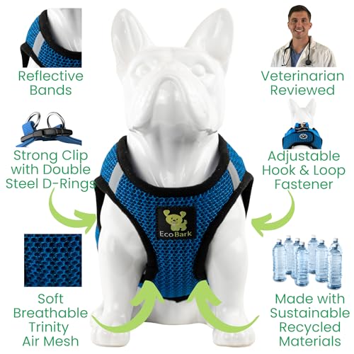 EcoBark Step in Dog Harness Reflective Soft Ultra Padded Mesh Dog Harnesses for XXS, XS, Small, and Medium Dogs Eco-Friend...