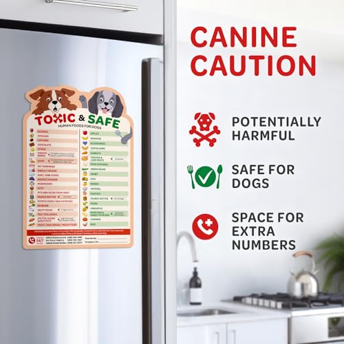 EBPP Magnetic List of Foods Dogs Can Eat - Dog Feeding Chart Fridge Magnet - Foods Dogs Shouldnt Eat Chart Decorative Magn...