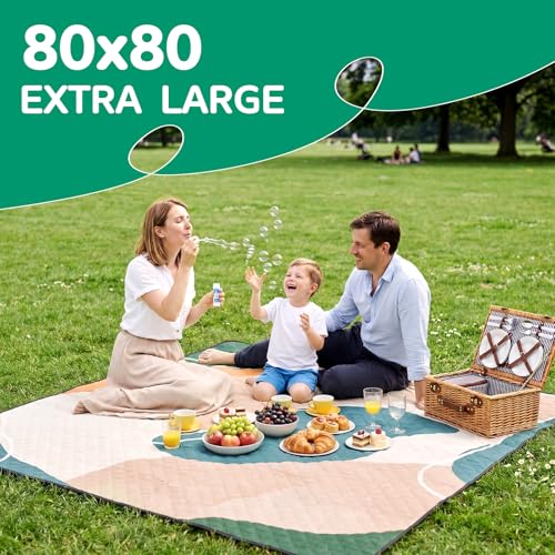 RYCHIC Waterproof Picnic Blanket Outdoor Camping Beach Mat Extra Large Foldable Car Essential Roadtrip Gadget Rv Accessori...