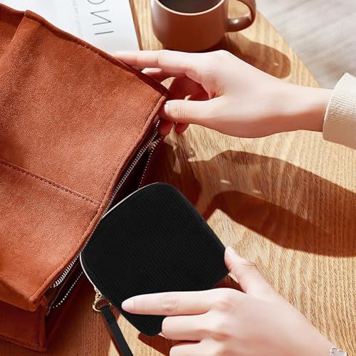 SIDESUGAR Corduroy Period Pouch Small Discreet Period Bag Sanitary Napkin Storage Bag Cute Menstrual Pad Pouch Tampon Bag ...