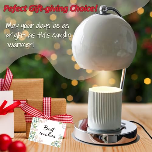 WARMCITY Modern Candle Warmer Lamp, Wide Base Candle Warming Lamp with Timer and Dimmer, Adjustable Wax Burner Light Top D...