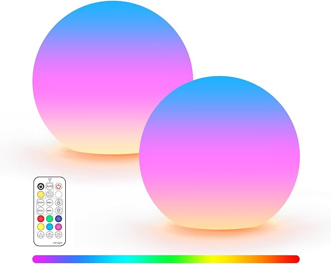 LOFTEK LED Ball Light, 3-inch Rechargeable Globe Lights, Color-Changing Ball Lamp with Remote, Waterproof Orb Light, Smart...
