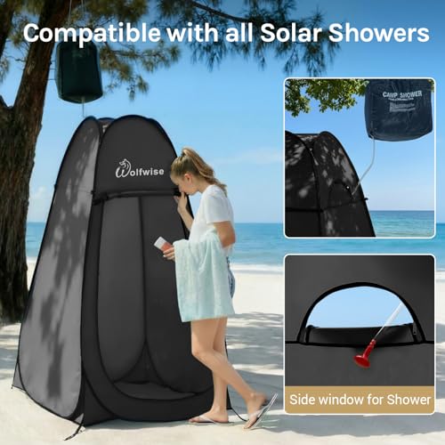 Wolfwise Pop Up Shower Tent for Camping, Portable Instant Changing Tent with Ventilation Window & Carry Bag, Privacy Bathr...