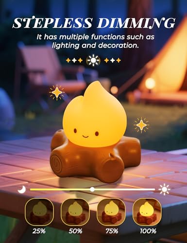 WANIDEA Fake Campfire Lamp, Ambient Lighting, White Noise Soothes The Mood, Portable Rechargeable Night Light, Candlelight...