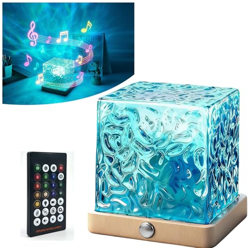 Mrauzlty Ocean Wave Projector Light with Bluetooth Speaker, 16 Colors LED Mood Lamp, Music Sync Night Light for Bedroom, P...