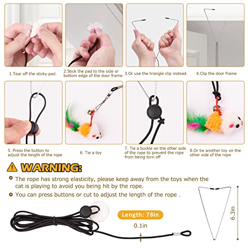 HOSFROLL Cat Toys, 2 Pack 3 in 1 Interactive Cat Toy for Indoor Cats with Sticky Super Suction Cup Detachable 10 Pcs Repla...