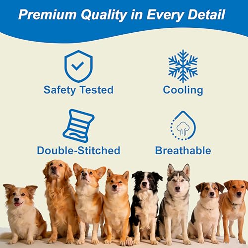 Popfavor Pet Cooling Mat for Dogs Cats Summer Self Cooling Pad,Extra Large Dog Cooling Mat, Q-Max>0.4,Cooling Fabric Washa...