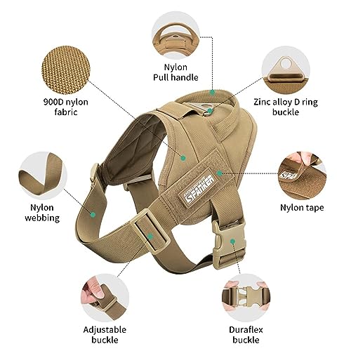 EXCELLENT ELITE SPANKER Tactical Dog Vest Training Military Patrol Service Dog Harness Easy Control Adjustable No-Pull Nyl...