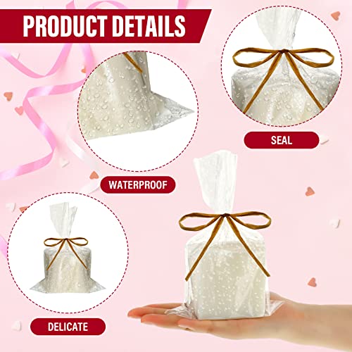 Tudomro 100 Pcs Clear Flat Cellophane Soap Bags for Packaging 4.9'' x 7.9'' Small Mini Soap Cookie Candy Wrappers Bags wit...