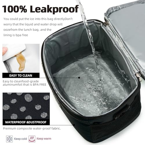 BEIMILY Lunch Box for Men/Women, Small Insulated Lunch Bag, Leak-Proof Soft Cooler Tote Bag, Reusable LunchBox for Work, T...