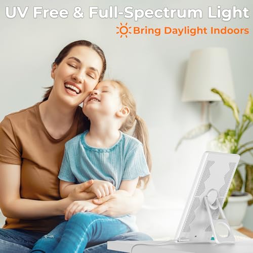 Light Lamp, Portable Full Spectrum LED Light Sunlight Personal Daylight with 3 Adjustable Color＆Stepless Brightness Level...