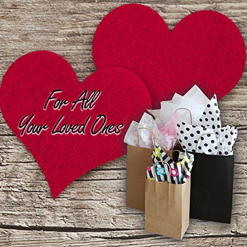 Qutuus Kraft Paper Gift Bags with Handles 8x4.5x10 25Pcs Brown Gift Bags Bulk Medium Size Small Business Bags, Party Bags,...