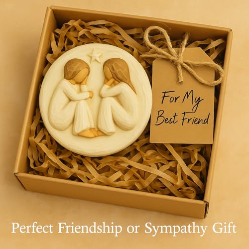 GoGnome Forever Friends Resin Keepsake Box – Hand-Painted Friendship Gift Box with Two Angel Figures, 3” x 2”H – Sentiment...