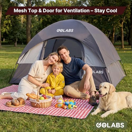 Golabs CT1 2 Person Camping Tent, Easy Set Up in 3 Mins, PU800mm Waterproof w/Mesh Top & Door with Ventilation, Lightweigh...