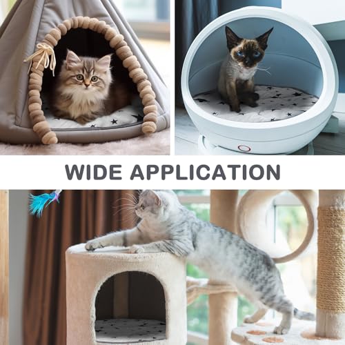 Namalu 4 Pack Self Warming Cat Bed Self Heating Cat Mat Star Pattern Soft Dog Crate Pad Thermal Pet Mat Anti Slip Kennel D...