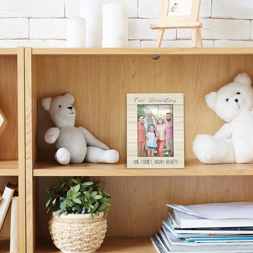 Foyoulame Four Generations 4x6 Picture Frame, Four Generations Wooden Picture Frame, Father's Mother's Day Gifts for Famil...