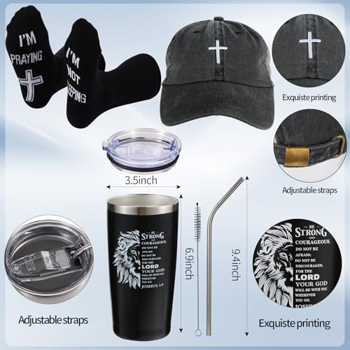 Kolewo4ever 9 Pcs Christian Gifts for Men Religious Gift for Dad Inspirational Gifts Set for Father Spiritual Religious Ca...