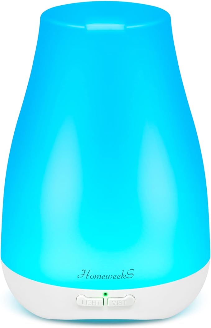 Homeweeks Diffusers, 100ml Colorful Essential Oil Diffuser with Adjustable Mist Mode, Auto Off Aroma for Bedroom/Office/Tr...