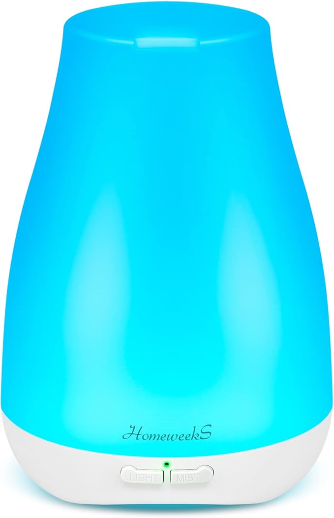 Homeweeks Diffusers, 100ml Colorful Essential Oil Diffuser with Adjustable Mist Mode, Auto Off Aroma for Bedroom/Office/Tr...