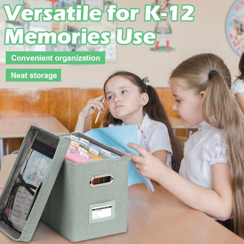 DOSTATNI School Years Organizer Kit K-12 School Years Memory Keeper with 15 Hanging File Folders Plastic 4 different Label...