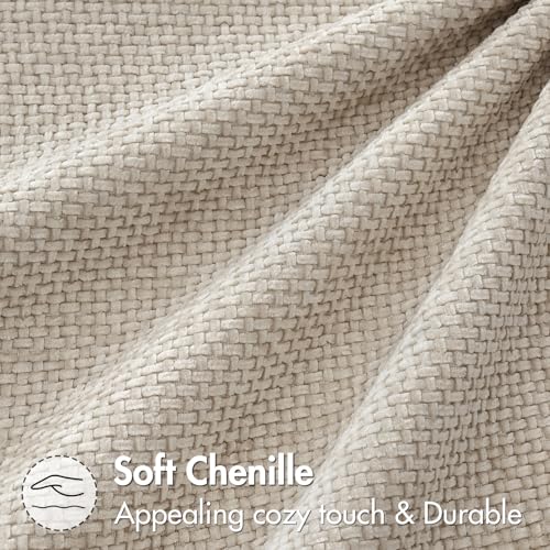 MIULEE Pack of 2 Couch Throw Pillow Covers 18x18 Inch Neutral Beige Modern Boho Accent Decorative Pillow Covers Soft Cheni...