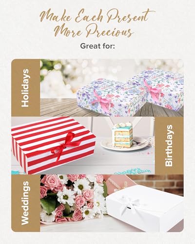 HummingBox Pink Gift Box Set of 16 - Gift Boxes for Presents & gifting on weddings, birthdays & more - Easy to Assemble Pi...