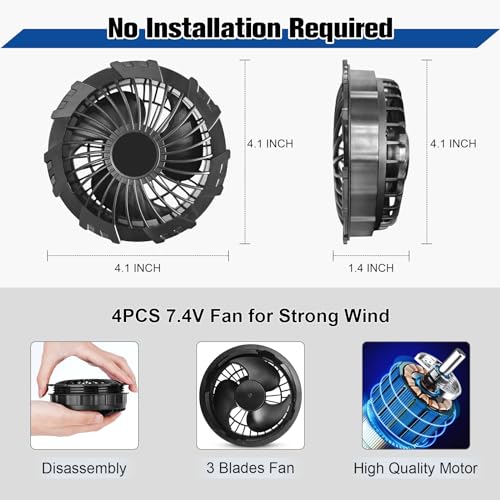 Foiueyga Cooling Vest for Men with 10000mAh Battery Pack, 4PCS Fan 7.4V Electric Cooling Air-Conditioned Clothing Vest Jacket